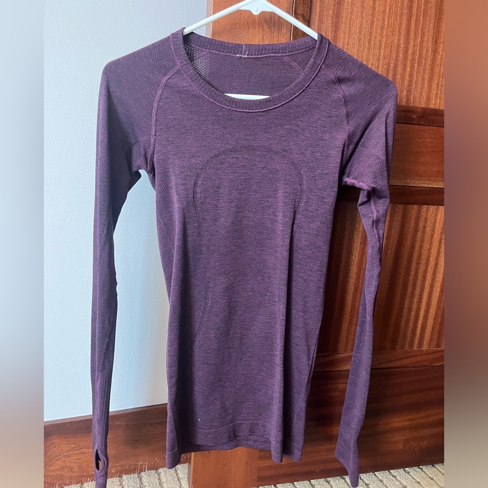 Purple LuluLemon Tight Fit Long Sleeve, Size 2